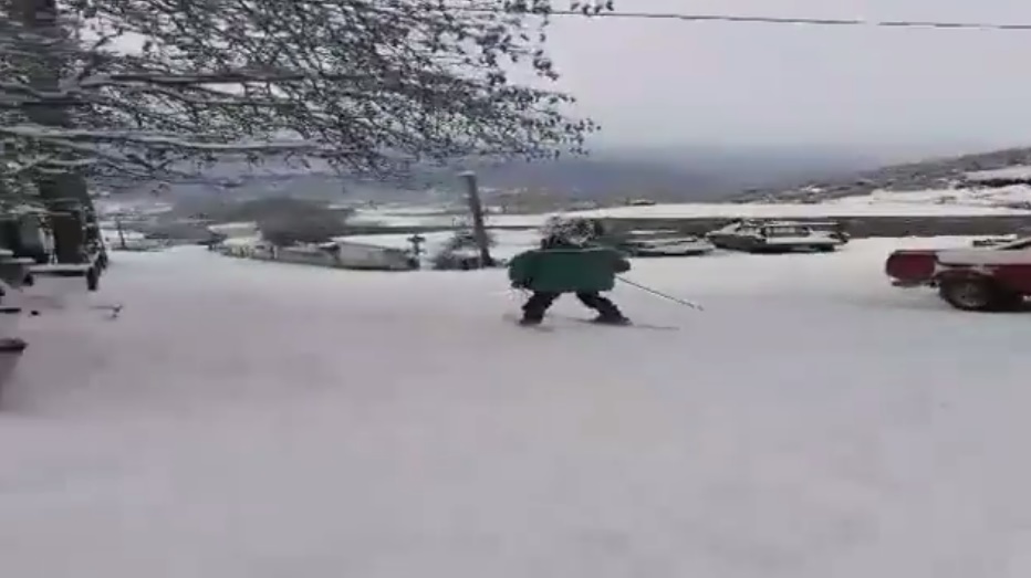 ΑΠΙΣΤΕΥΤΟ! Κάνουν σκι στον κεντρικό δρόμο της Καρυάς (βίντεο)