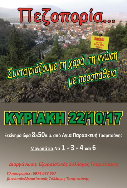 Πεζοπορία στο δάσος από τον Εξωραϊστικό Σύλλογο Τσαριτσάνης